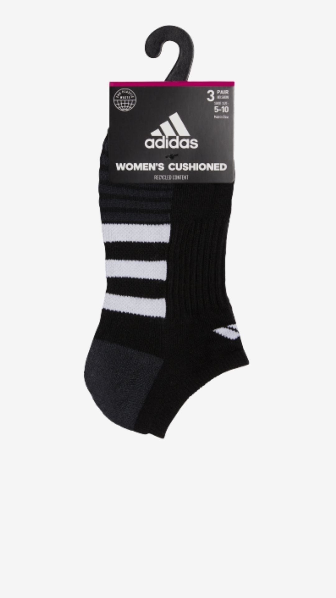 Adidas 3-Pack Cushioned No Show Socks (women's)