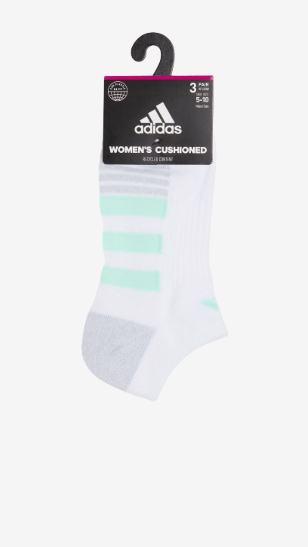Adidas 3-Pack Cushioned No Show Socks (women's)