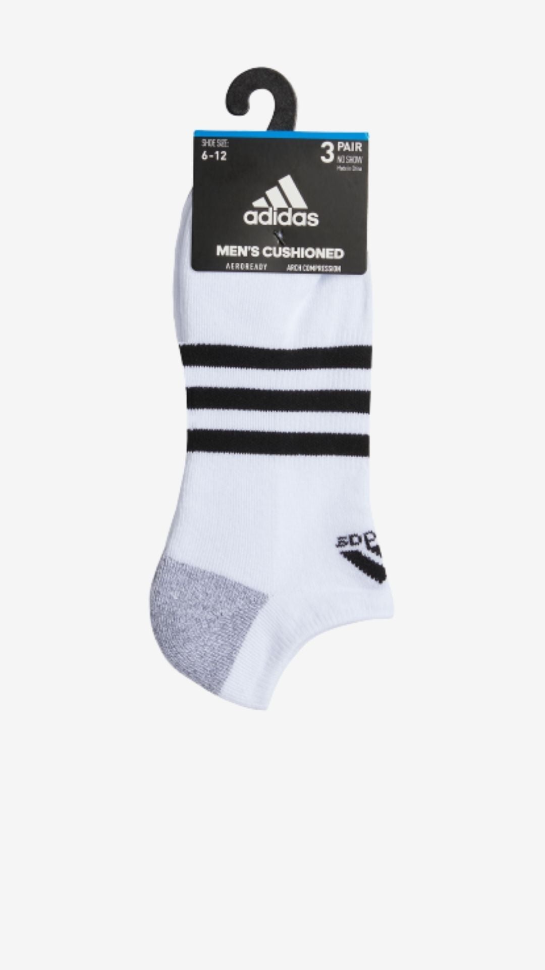 Adidas 3-Pack Cushioned No Show Sock (men's)