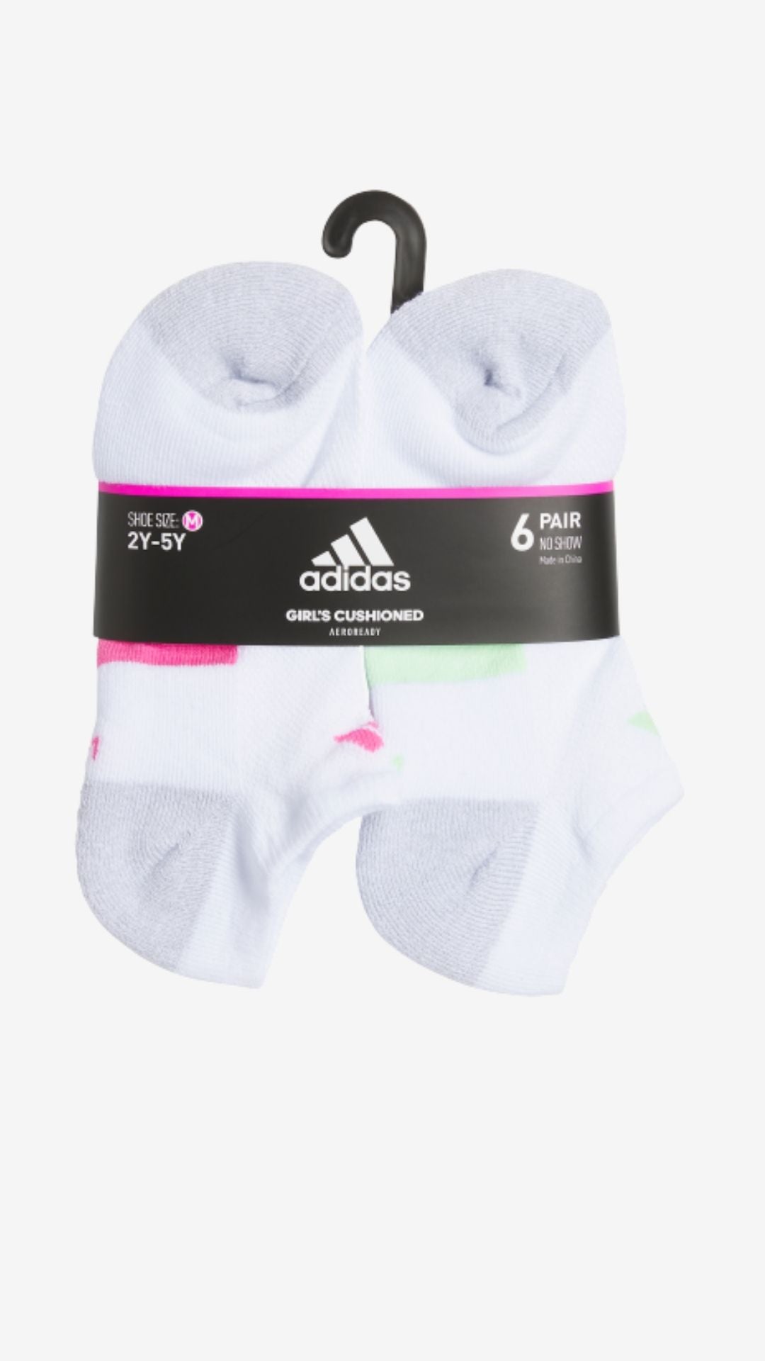 Adidas 6-Pack Cushioned No Show Socks (kids)