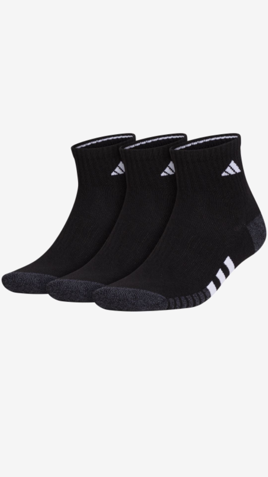 Adidas 3-Pack Cushioned Quarter Socks (men's)