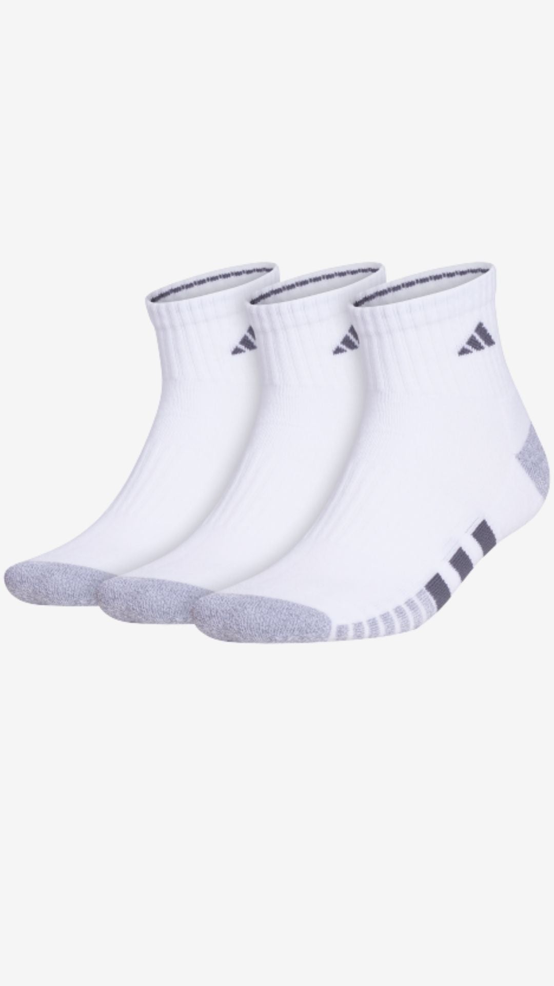 Adidas 3-Pack Cushioned Quarter Socks (men's)