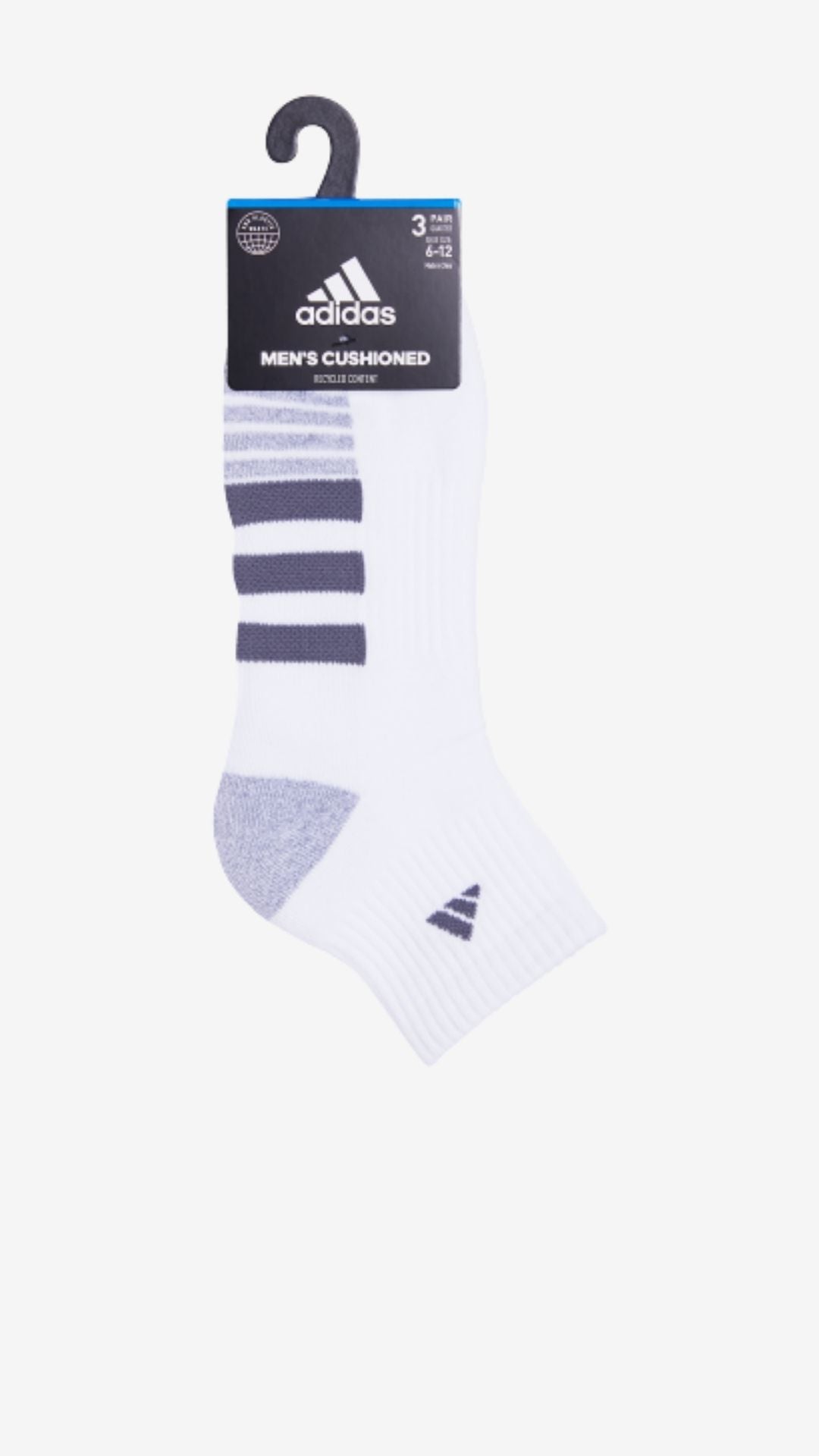 Adidas 3-Pack Cushioned Quarter Socks (men's)