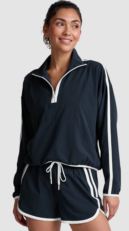 Beyond Yoga Stretch Woven Half Zip Pullover