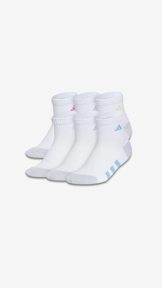 Adidas 6-Pack Cushioned Quarter Socks (kids)